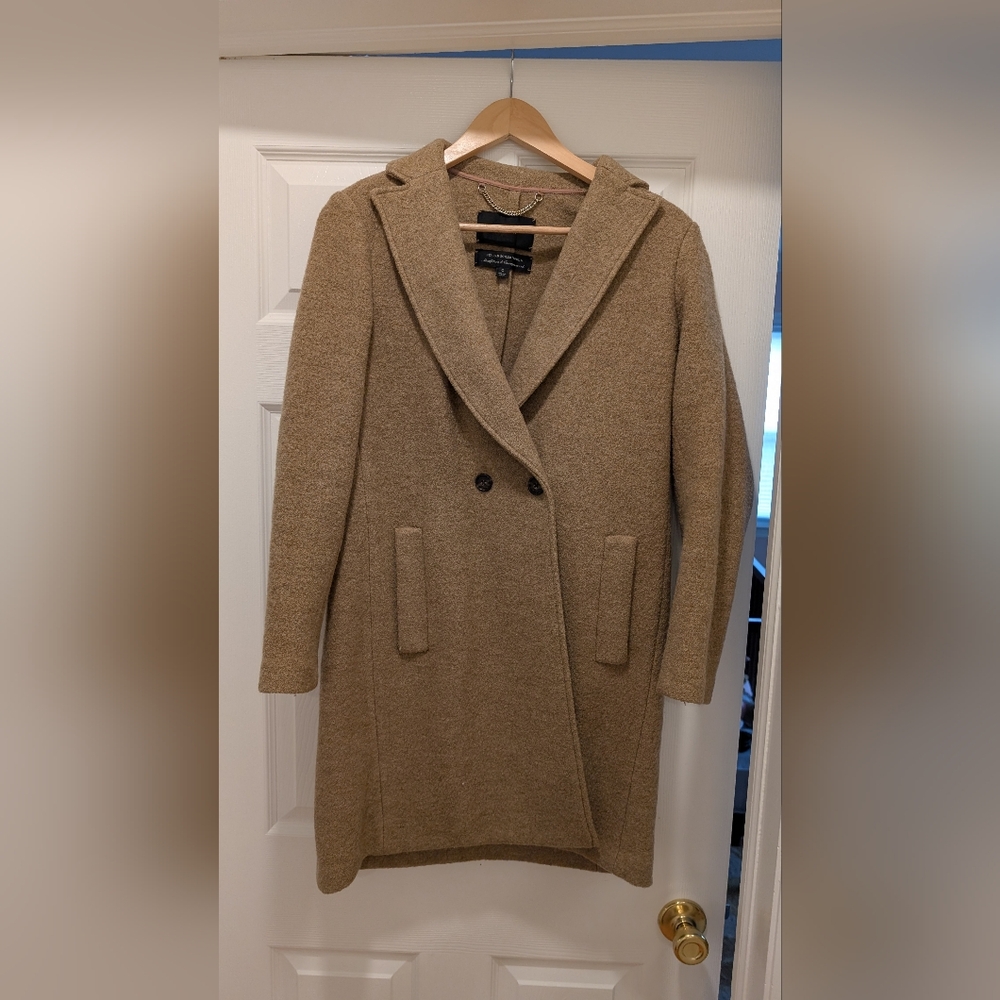 J.Crew Women's Tan Double-Breasted Coat